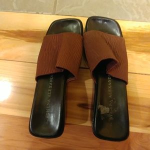 Square toed, platform sandals